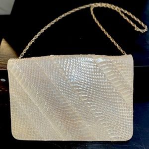 LOU-RAN ORIGINALS, PEARL SNAKESKIN Crossbody/Clutch